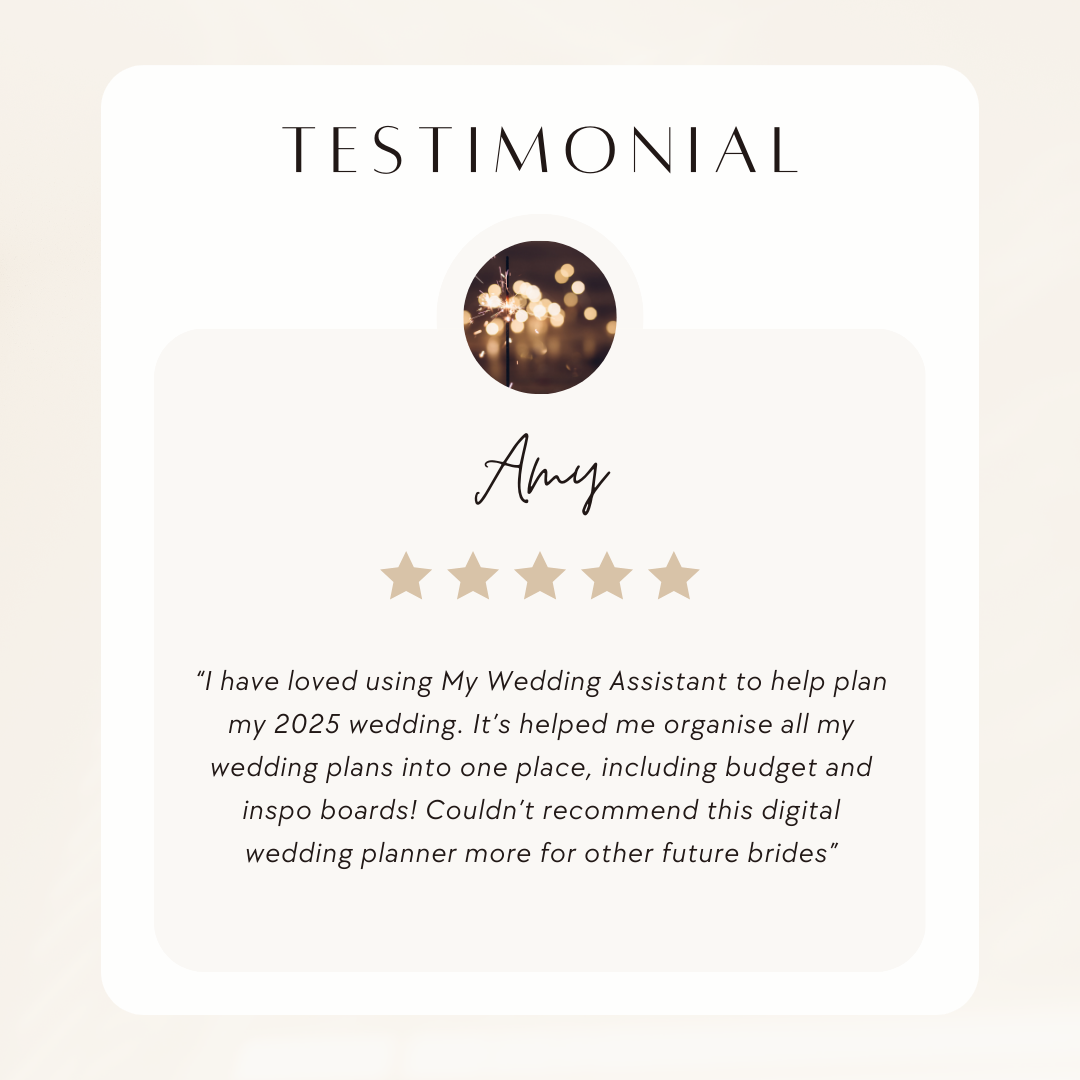 I have loved using my wedding assistant to help plan my 2025 wedding, it has helped me organise all my wedding plans into one place ...